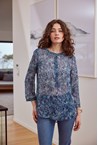 FLORENCE PLEAT BLOUSE - blue coast